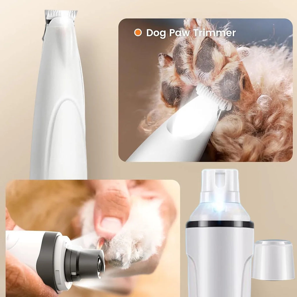 Set 3 Fully Equipped Pet Electric Hair Nail Trimmers Strong Power Low Noise Rechargeable Cordless Dog Cat Paw Pet Grooming
