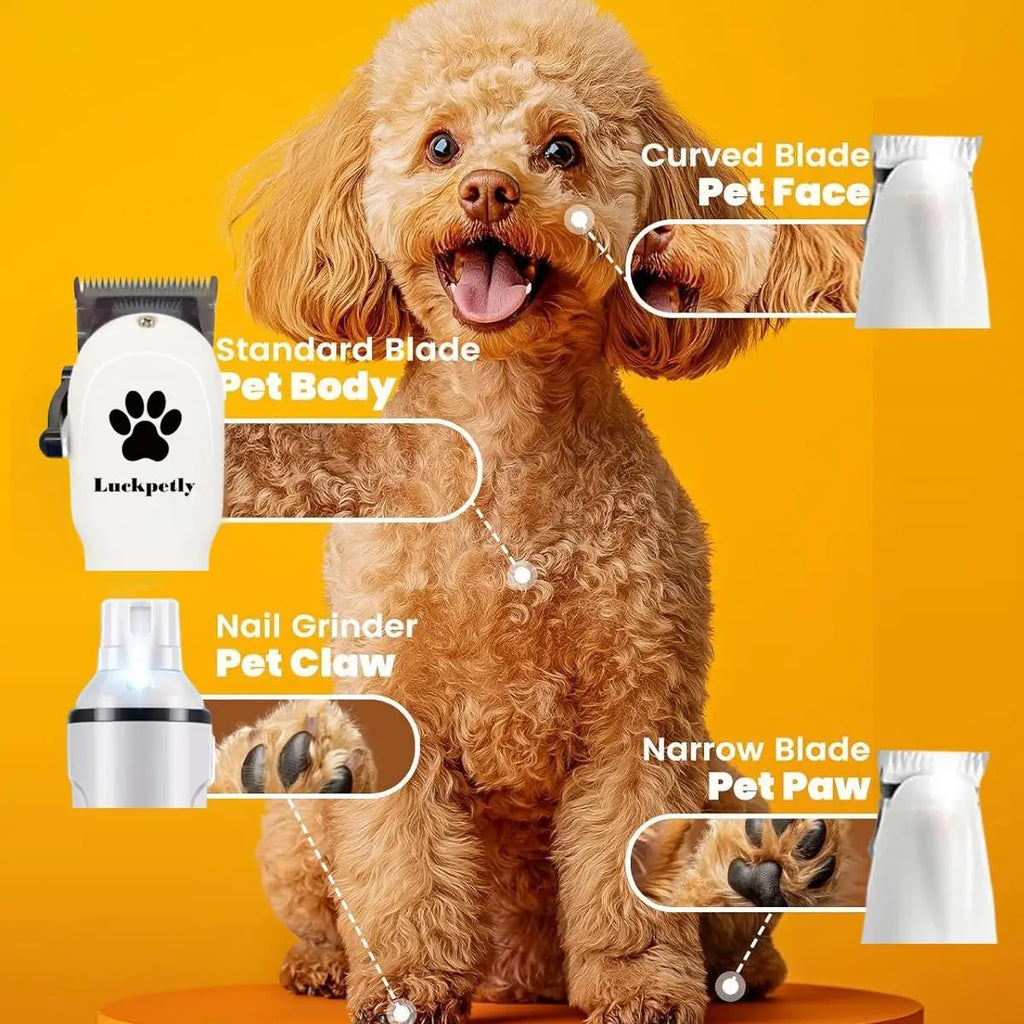 Set 3 Fully Equipped Pet Electric Hair Nail Trimmers Strong Power Low Noise Rechargeable Cordless Dog Cat Paw Pet Grooming