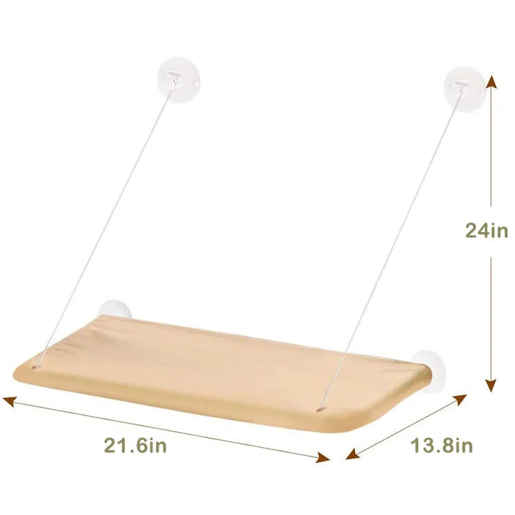 Cat Hammock Window Seat Breathable Mesh Cat Window Perch Space Saving Window Mounted Cat Bed for Sunbath