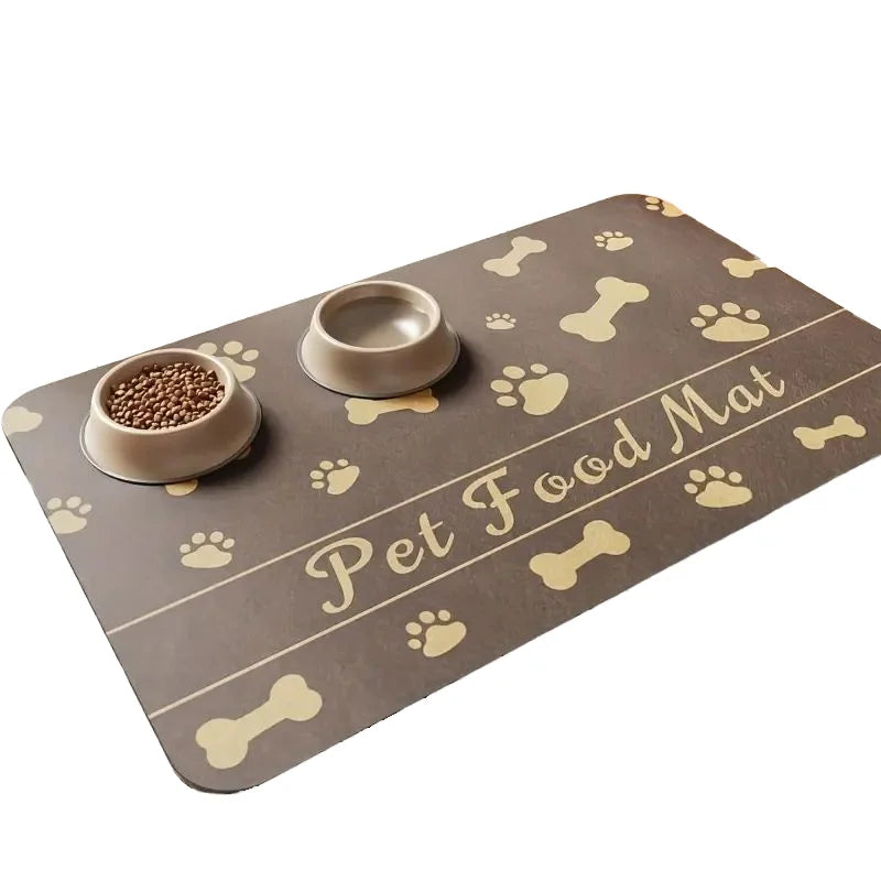 Modern Cat Litter Mat Animal Pet Feeding Splash-proof Diatom Mud Square Shape Easy Clean Foldable Pad for Cats & Dogs
