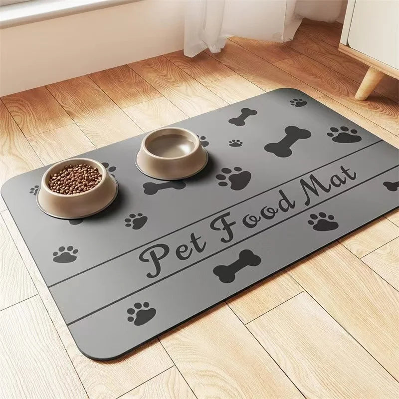Modern Cat Litter Mat Animal Pet Feeding Splash-proof Diatom Mud Square Shape Easy Clean Foldable Pad for Cats & Dogs