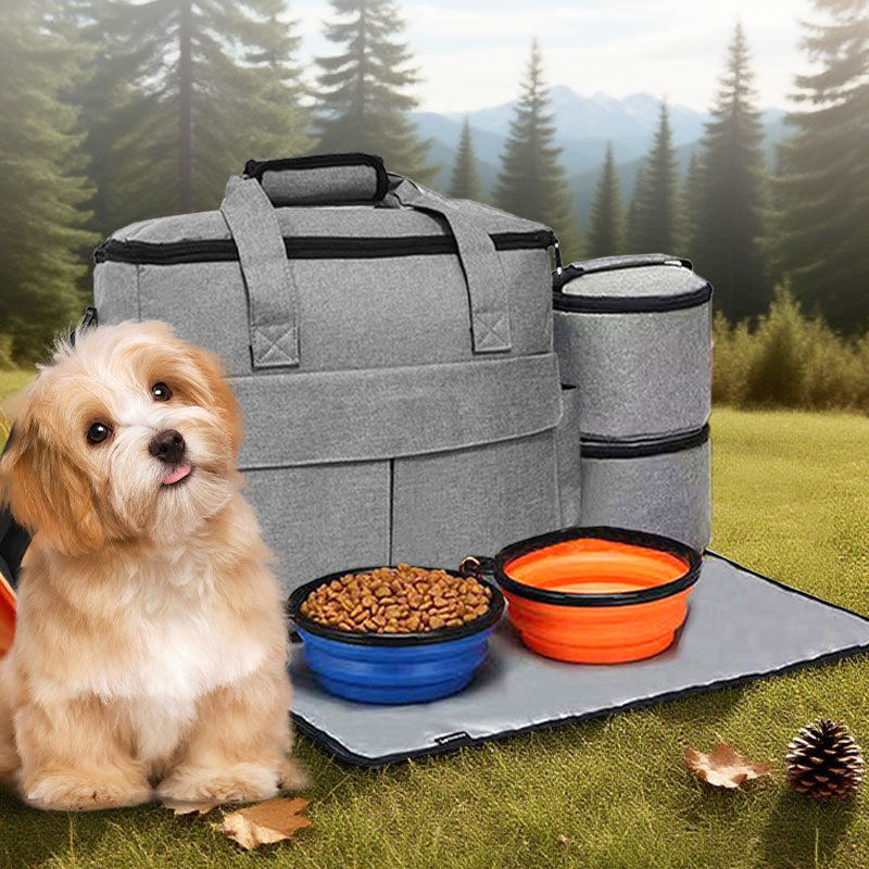 Large-Capacity Dog Food and Cat Food Backpack, Pet Travel Bag, Foldable Snack Bag, Dog Bag, Cat Bag, Portable Cross-Body Bag
