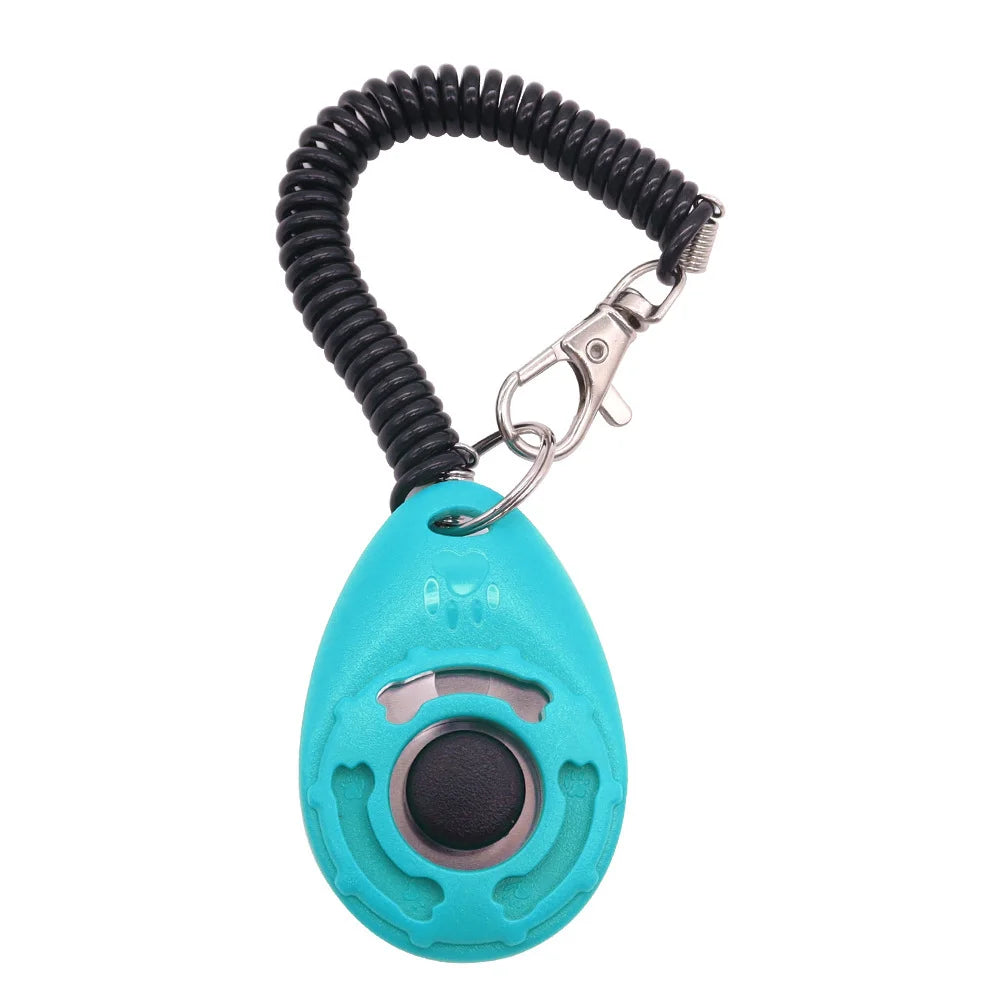 Pet Training Clicker with Wrist Strap - Dog Training Clickers (New Black + Blue) dog whistle pets acessorios pets