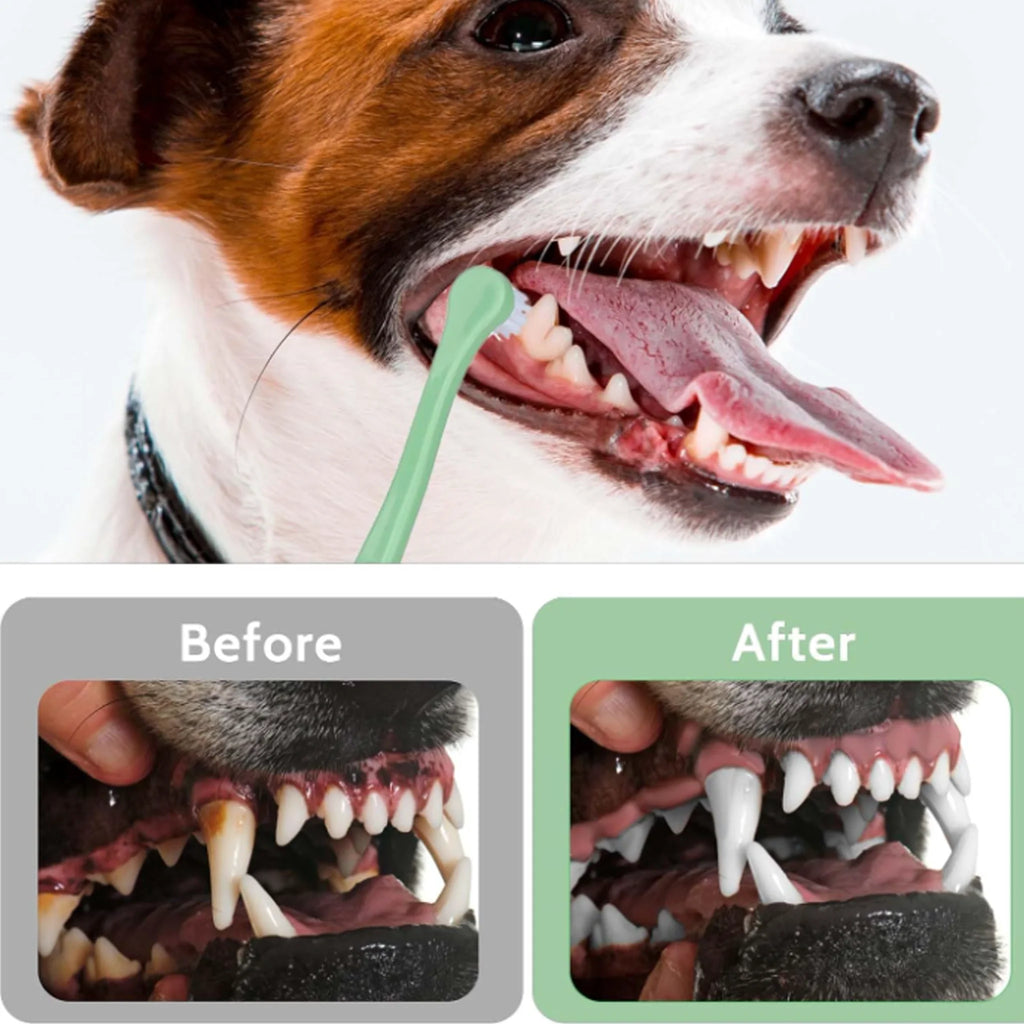 3 Pcs Pet Toothbrush Soft-bristled Toothbrush Designed For Easy Cleaning Teeth Of Cats & Dogs Suitable Small To Large Dogs, Cats