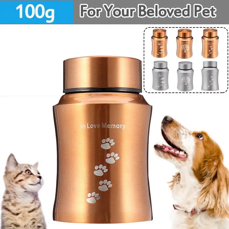 Gold/Silver Tree Stainless steel Urns Pets Dog Cat Birds Mouse Cremation Ashes Urn Keepsake Casket Columbarium Pets Memorials
