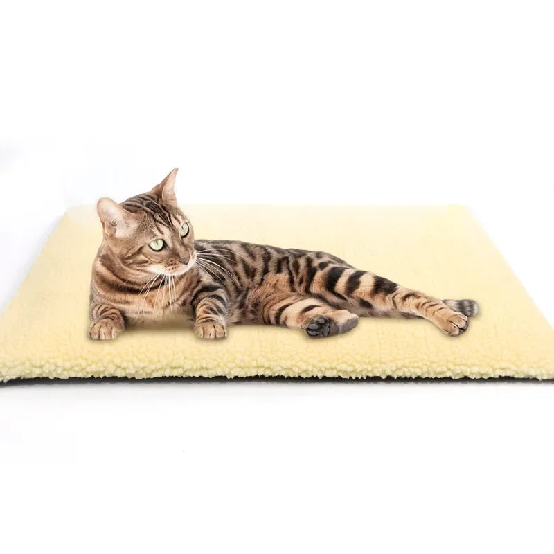 Self Warming Cat Bed Heating Cat Dog Mat Extra Warm Thermal Pet Pad for Pets with Removable Cover Non-Slip Bottom Non Electric