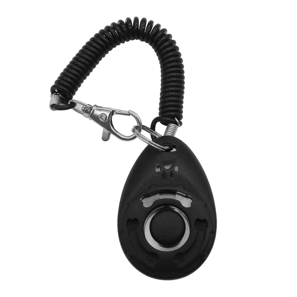 Pet Training Clicker with Wrist Strap - Dog Training Clickers (New Black + Blue) dog whistle pets acessorios pets