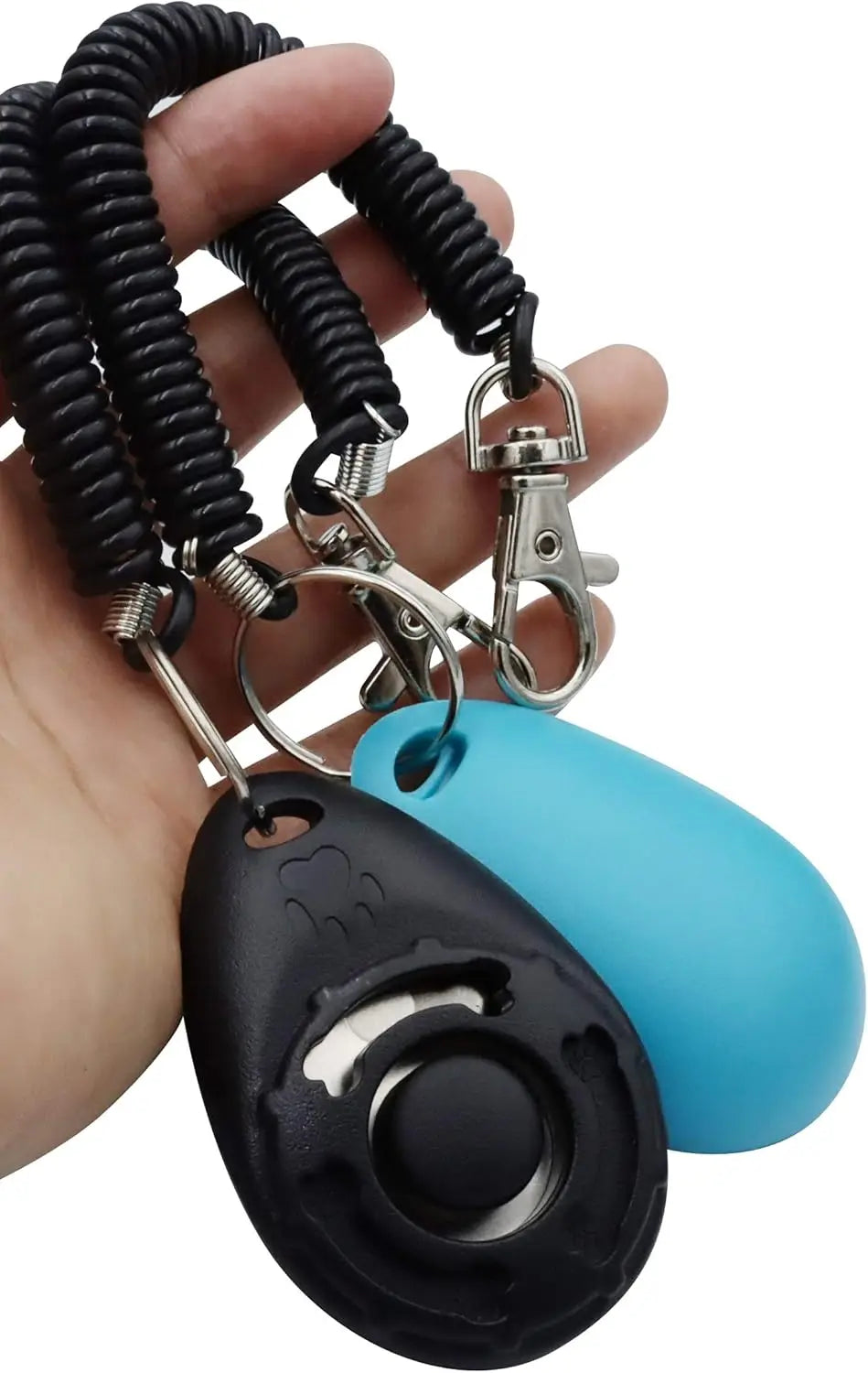 Pet Training Clicker with Wrist Strap - Dog Training Clickers (New Black + Blue) dog whistle pets acessorios pets