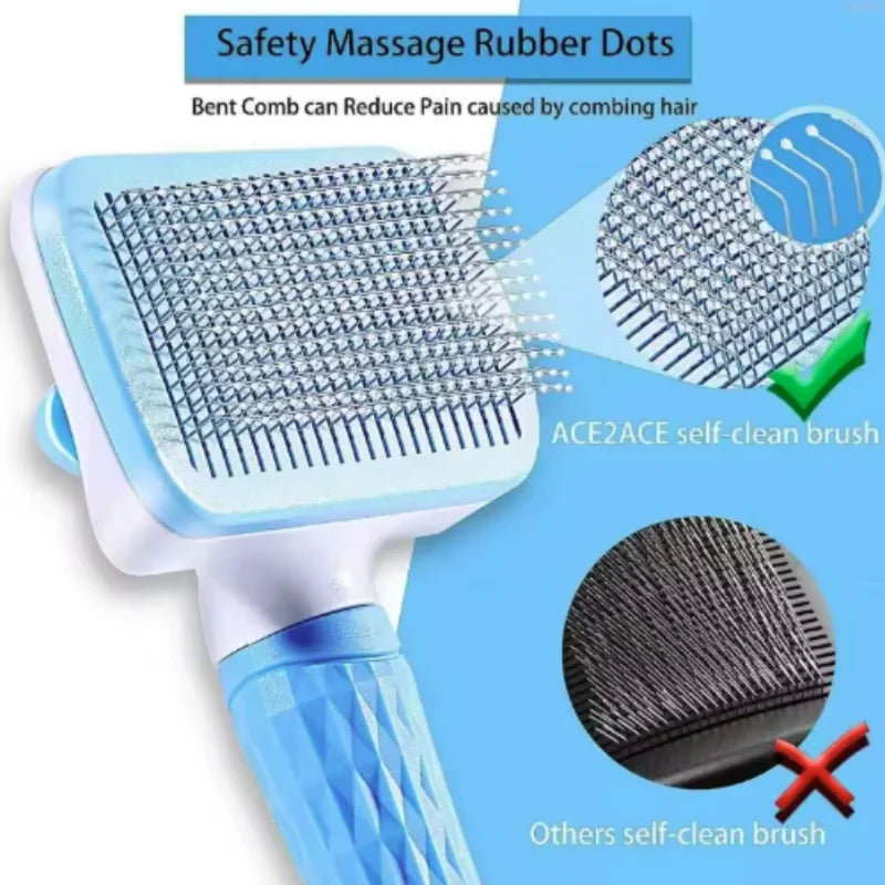 Dog Comb Pet Hair Removal Brush Cats and Dogs Special Comb Beauty Massage Self-cleaning Needle Comb Pet Supplies